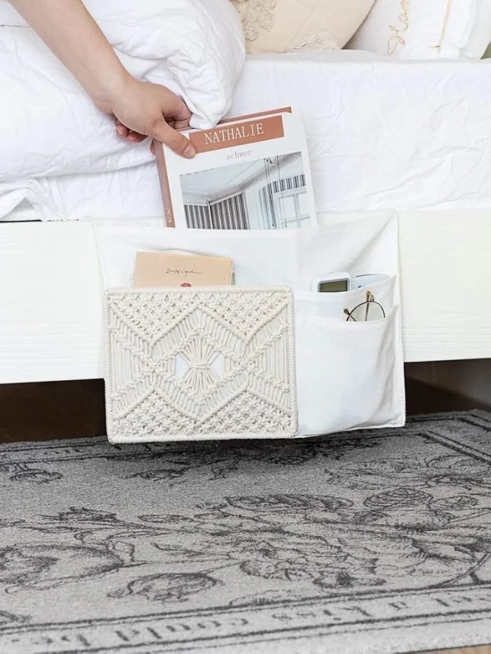 Boho Macrame Couch/Bedside Caddy